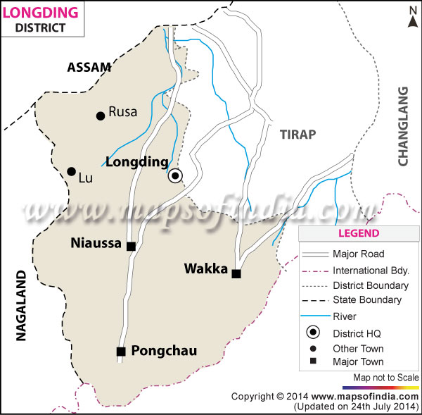 Longding District map